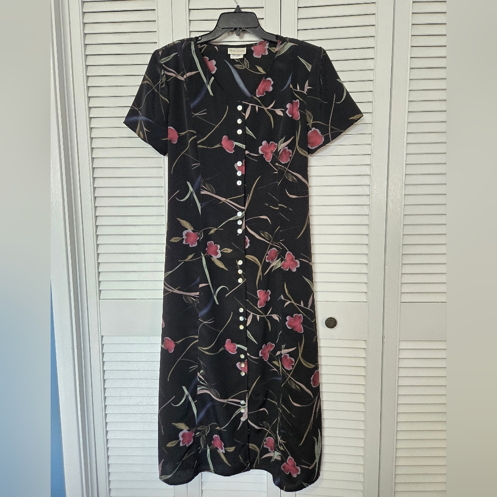 Floral Black Dress